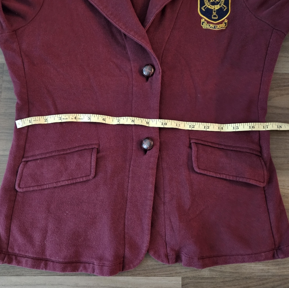 Ralph Lauren Blue Label Burgundy Blazer with Crest Patch - Picture 11 of 13